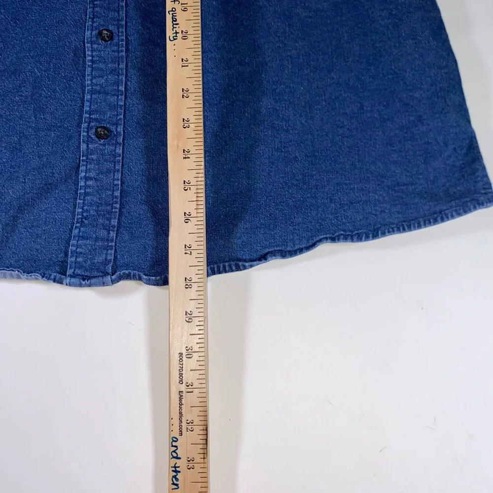 Wrangler Mens Blue Denim Flex for Comfort Long Sleeve Button Down Shirt 2XL U201